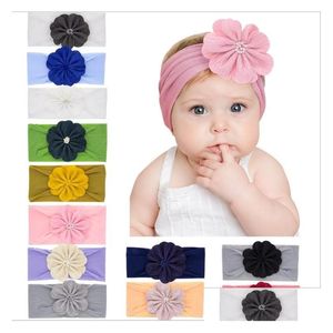 Haarschmuck Kleinkind Mädchen Kind Baby Bogen Haarband Stirnband Nette 3D Blume Stretch Turban Kopf Wrap Neue Prinzessin Drop Lieferung Kinder DHSGI