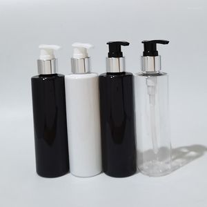 Storage Bottles 200ml Empty PET Lotion Pump Bottle White Black Plastic Cosmetic Container Shampoo Sub-bottling Essential Oil