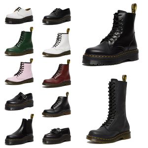 OG Plataforma Dr Martins Bota Doc Martens Mulheres Designer Botas Jadon Liso Couro Chelsea Nappa 1460 Mulher Mocassins Sapatos Lace-Up Tornozelo Martin Botas de Ponto Amarelo