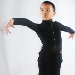Scena noszona oryginalne latynoskie bluzki dla dzieci czarne białe koszulę z długim rękawem moda chłopiec męski tango tango sali n7021