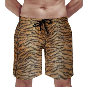 Men's Shorts Tiger Print Board Males Fur Animal Stripes Short Quality Elastic Waist Swimming Trunks Large Size