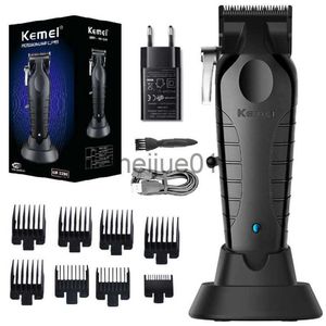 Barbeadores elétricos Kemei Professional Hair Clipper para homens ajustável sem fio elétrico aparador de cabelo recarregável máquina de corte de cabelo lítio x0918