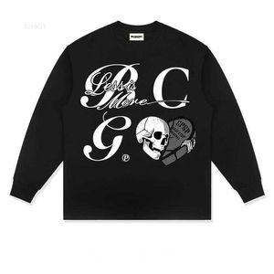 2023 Autumn and Winter New Designer American Hiphop Skeleton ręcznie malowany nadruk długie rękawowe T-shirt Lose Men's and Women's Underlay Fashion