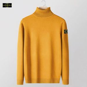 2023 Plus Boyut Taş Yüksek Boyun Süvarisi Erkek Adası Sıcak 2023 Yeni Moda Sonbahar/Kış Örme Tek Parça Düz Renkli Sweater4XL91812