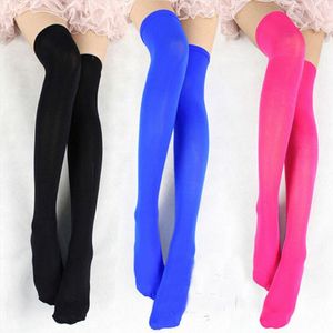 13 colori Colore caramella Calze Sexy Natale Alla moda Donna Donna Calze di seta Discoteche Collant Elastico Lunghe scorte