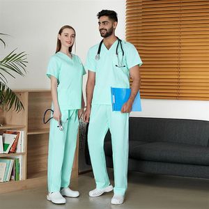 YL028NUNUN ERKEK VE KADIN HASTANESİ KONFOR PANT Tıbbi Scrub Set Dental Doctor's Work Güzellik Üniformaları Cerrahi Fırça Özel251a