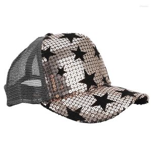 Ball Caps IEASYSEXY Wholesale Luxury Style Summer Baseball Hiphop Flat-brimmed Hat Adjustable Sequin Stars Fashion Hats For Women