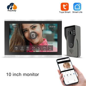 Campainhas Hayway 10 polegadas Vídeo porteiro Tuya Smart WIFI Vídeo Porteiro Sistema 1080P Câmera Campainha Monitor de tela de toque completo para casa HKD230918