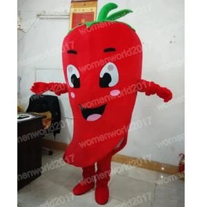 Halloween Red chili Mascot Costume Top Quality Cartoon Character Outfits Suit Unisex Adults Outfit Birthday Christmas Carnival Fancy Dress