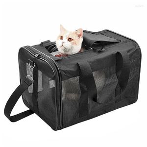 Cat Carriers Travel Bag Pet Carrying For Dogs med justerbar axelrem Lätt bärare Supplies Purse