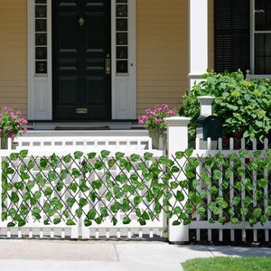 Dekorativa blommor konstgjorda murgröna staket grönska integritet staket av tålig mätare enkel installation vägg hängande för parrtys och ogräs