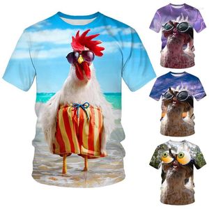 Men's T Shirts Fashion T-shirt Fun 3D Chicken Printed Casual Round Neck Full Of Humor Large Size XXS-6XL