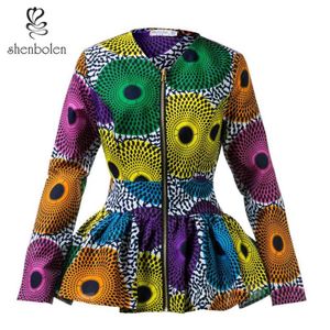 Afrikanska blus kvinnor mode topp traditionella kläder afrikanska kläder kvinnor tryck skjorta topp dashiki kläder plus size210y