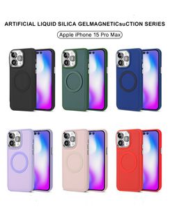 Classic Liquid State Silicone Case for iPhone 15 12 Pro Max/ iPhone 13 14 Pro Max Magsafe Wireless Charging Shockproof Anti-Airty Bumper cover for Apple