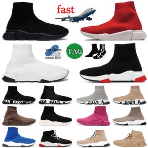 Speed 1.0 2023 New Fashion Sock Shoes Graffiti Running shoes mens womens Walking Jogging Sports All White Triple Black Red Athletic Sneakers Casual Outdoor Sock Shoes