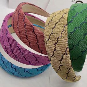 Färgglada pannband Söt bredt hår Hoop Novel Retro Rainbow Headwear Girl Street Hairs Band Christmas Gift for Women2391