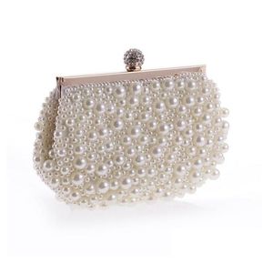 Handbags Purses Pearls Women Pearl Imitation Diamonds Metal Day Clutches Purse For Party Wallets Bridal Hand Bags Drop Delivery Events Dhlp7