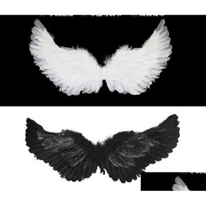 Party Decoration Angel Wing Feather Fairy Wingsare Llow Design Halloween Christmas Masquerade Carnival Cos Costumes Props Black Drop D DH1CQ