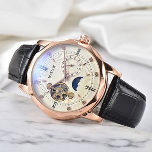 Orologi da polso automatici lussuosi Classici classici Black Brown Watch Mechanical Hollow Out Fashion Designer di alta qualità