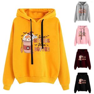 Women's Hoodies Ladies Crew Neck Long Sleeve Halloween Print Hooded Sweatshirt Fashion Zipper Women Casual Zip Up Sweaters Womens