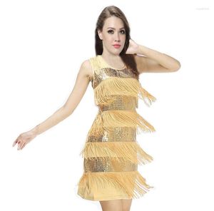 Stage Wear 2023 Woman Latin Fringe Dress Dance Women Skirt Costume Dresses Dancewear Ballroom For Sale 5 Color