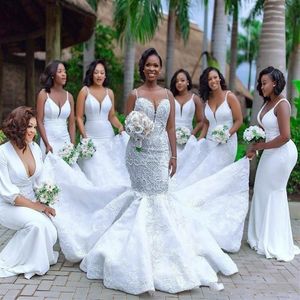 2020 Plus Size Mermaid Lace Wedding Dresses Spaghetti Applique Beading Country Wedding Dress Beach Bridal Gowns198C
