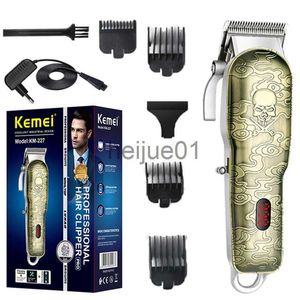 Electric Shavers Kemei Cordless Electric Hair Trimmer för män Justerbart skäggtrimmer hårklippare laddningsbar hårskärmaskin x0918