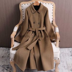 Women's Wool Blends Off-Season Clearance Reversible Cashmere Coat Women's Mid-Längd Spring och Autumn New Woolen Coat Fashion Womens Coatl230918