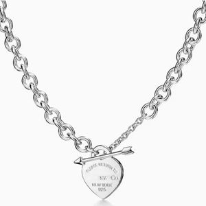 2023 t Thick Chain Heart Arrow Series Ti Home Necklace Bracelet Sets Europe and America Men Women with Collarbone Chain Couple Necklaces Cyd23121905-5