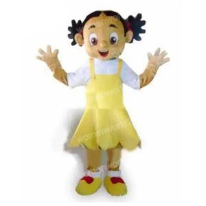 Halloween Yellow Dess Girls Mascot Costume Top Quality Cartoon Character Outfits Suit unisex vuxna outfit födelsedag jul karneval fancy klänning