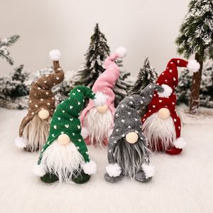 Knitted Hat Sitting Figure Christmas White Beard Doll Christmas Decorations Ornaments Home Xmas Gifts New Year