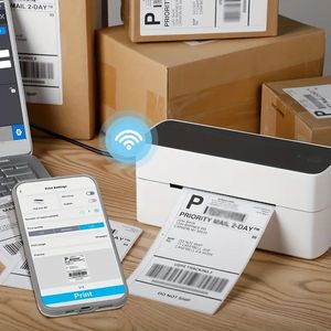 Phomemo PM-241-Wireless Shipping Printer - Wireless Thermal Shipping Label Printer For Small Business - Portable Label Printer For Ios, Android & Computer