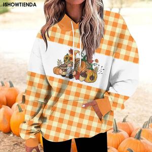 Women's Hoodies Daily Top Versatile Casual Crewneck Sweatshirts Graphic Long Sleeve Patchwork Thanksgiving Day tryckt