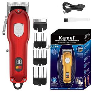 Barbeadores elétricos Kemei Cordless Professional Hair Clipper Aparador de Cabelo Ajustável para Homens Barba Elétrica Cortador de Cabelo Máquina Recarregável X0918