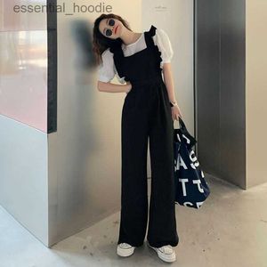 Kvinnors jumpsuits rompers passar overaller kvinnor plus storlek 2022 Autumn Style Fat MM Drape Slimmer Look Cersatile Loose rak Casual Jumpsuit Trendy 2022 10.04 L230918