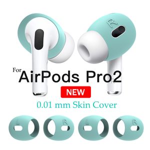 Acessórios de fone de ouvido para Apple Pro 2 Capas de pele Dicas de orelha Almofadas Buds Silicone Capa protetora sem fio Fones de ouvido Bluetooth 230918