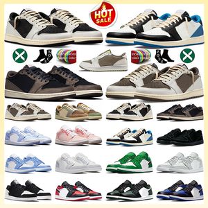 1S Low Basketball Shoes Men Women Black Phantom Craft Olive Dark Mocha UNC Gray Year of the Rabbit Olive Prapter