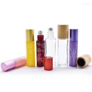 Aufbewahrungsflaschen 5 ml, 10 ml, 15 ml, Hautpflegeverpackung, bedruckte ätherische Ölrolle auf Glasflasche mit Bambuskappe, Gravur individuell