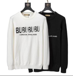 Herrdesigners burberier broderi pullover tröja mode man kvinna kashmir hålla varm stickad snitwear plädkläder topp cardigan ytterkläder