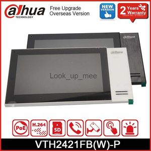 Kapı Zilleri Dahua VTH2421FWP VTH2421FBP 7inch TFT Dokunmatik Ekran İç Mekan Monitör POE Gömülü 8GB SD Kart İşi VTO2111DPS2 Kapı Zili HKD230918