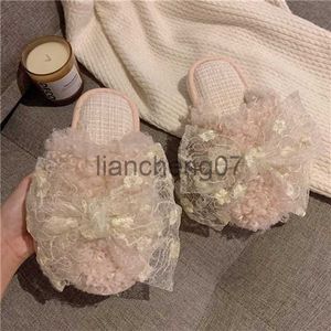 Slippers Women Cotton Slippers Korean Fashion Princess Style Girl Heart Cotton Slippers Winter Indoor Home Non-slip Warm Plush Shoes x0916