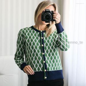 Kobiety damskie 2023 szlachetne Jacquard Knit Women sweter sweter haft haft haft miękka skoczek jesienna zimowa damska kurtka płaszcz y2k tkanina