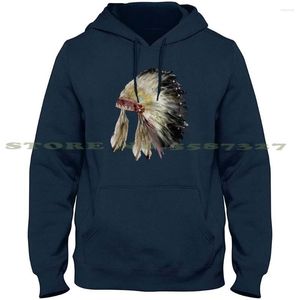 Men's Hoodies Headdress Long Sleeve Hoodie Sweatshirt Native Watercolors Feathers Colorful Colorfull Bri Buckley