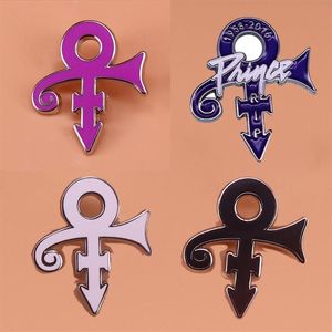 Pins broszki 1958-2021 Książę symbol Enamel Lapel Pin Purple Rain Love Badge242n