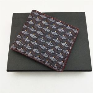 Portafogli corti da uomo di moda Portafogli classici da uomo in vera pelle con motivo a squame di pesce con fessura per carte Portafoglio bifold Portafogli piccoli con B256c