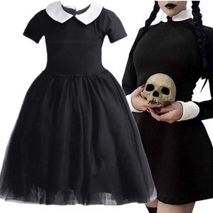 Sukienki dla dziewcząt w środę Cosplay kostiumy dla dziewczynki Księżniczka sukienka dla dzieci czarne dziewczyny sukienki na imprezę Halloweenowe kostiumy 38 lat 230915