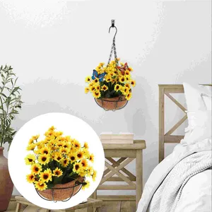 Flores decorativas cesta de flores artificiais criativas vasos falsos decoração de plantas decoração falsa