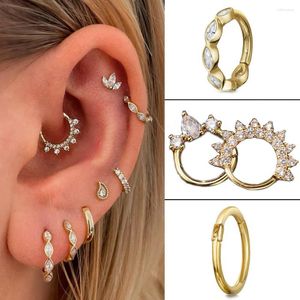 Hoop örhängen kmy piercing för kvinnor guld färg minimalistisk genomträngad brosk örat enkla zirkonsmycken
