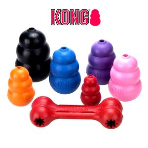 Dog Toys tuggar Kong All Series and Size for Puppy Wobbler Cat Toy Of Flyer Tyres Dålig naturlig gummikul att tugga och hämta 230915