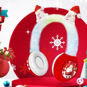 Christmas Wirless Bluetooth Headphone with warm floss Cute deer /Christmas tree/Christmax cap Decoration Adult/ Kids Gift